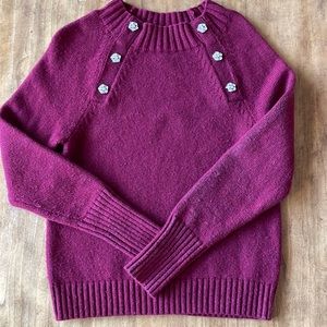 J. Crew Jeweled Lambswool Pullover Sweater-Small